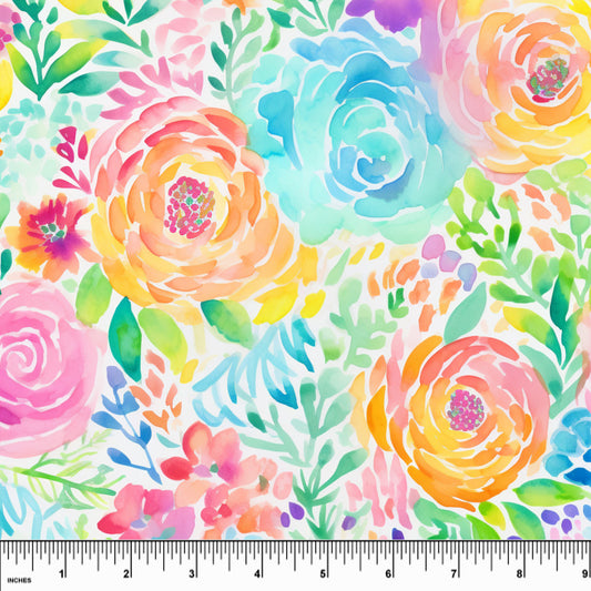 Sunshine Floral - Cotton/Spandex Jersey Fabric
