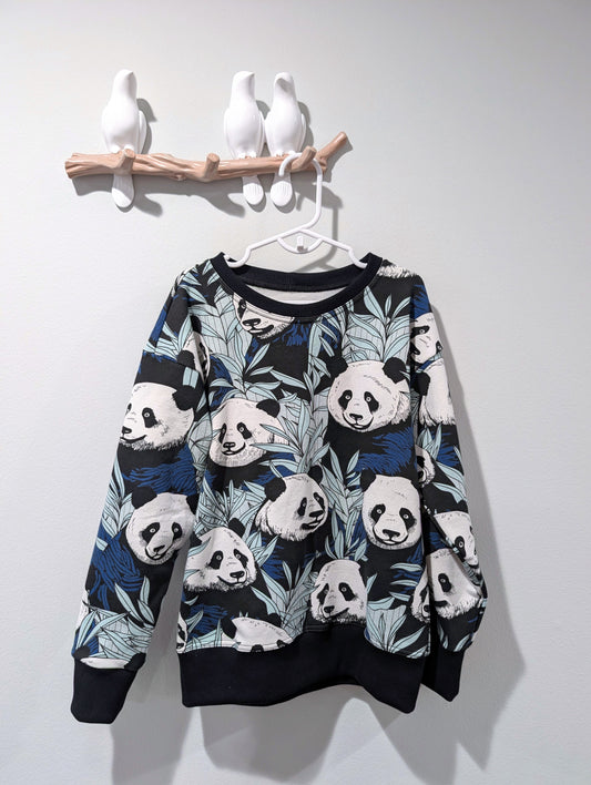 Kids Drop Shoulder Sweater - Panda Party