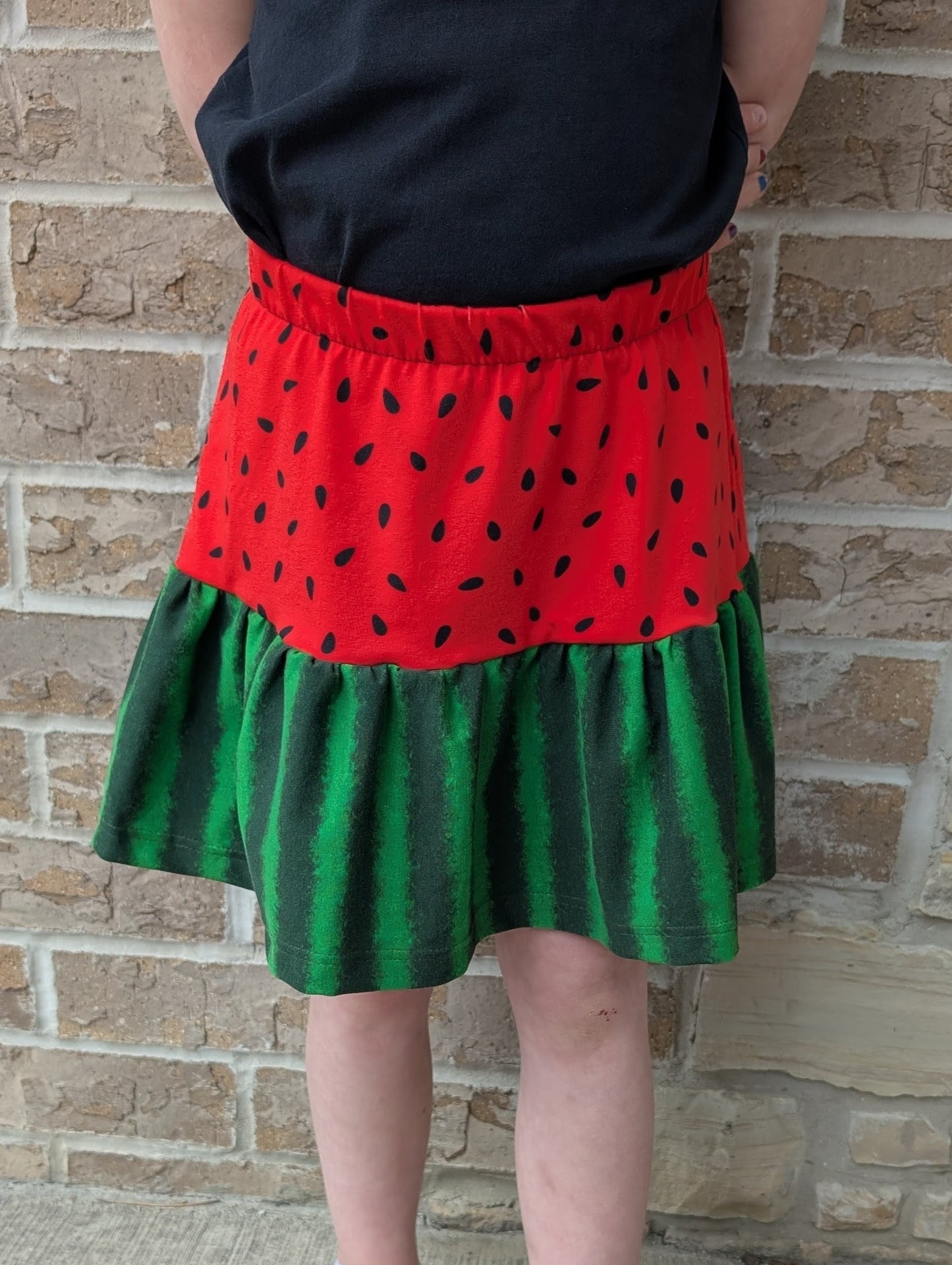Watermelon Ruffle Skirt with Shorts