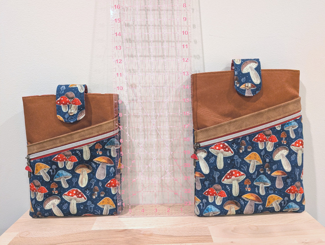 Mushroom Book/Tablet/eReader Sleeve with Zip Pocket