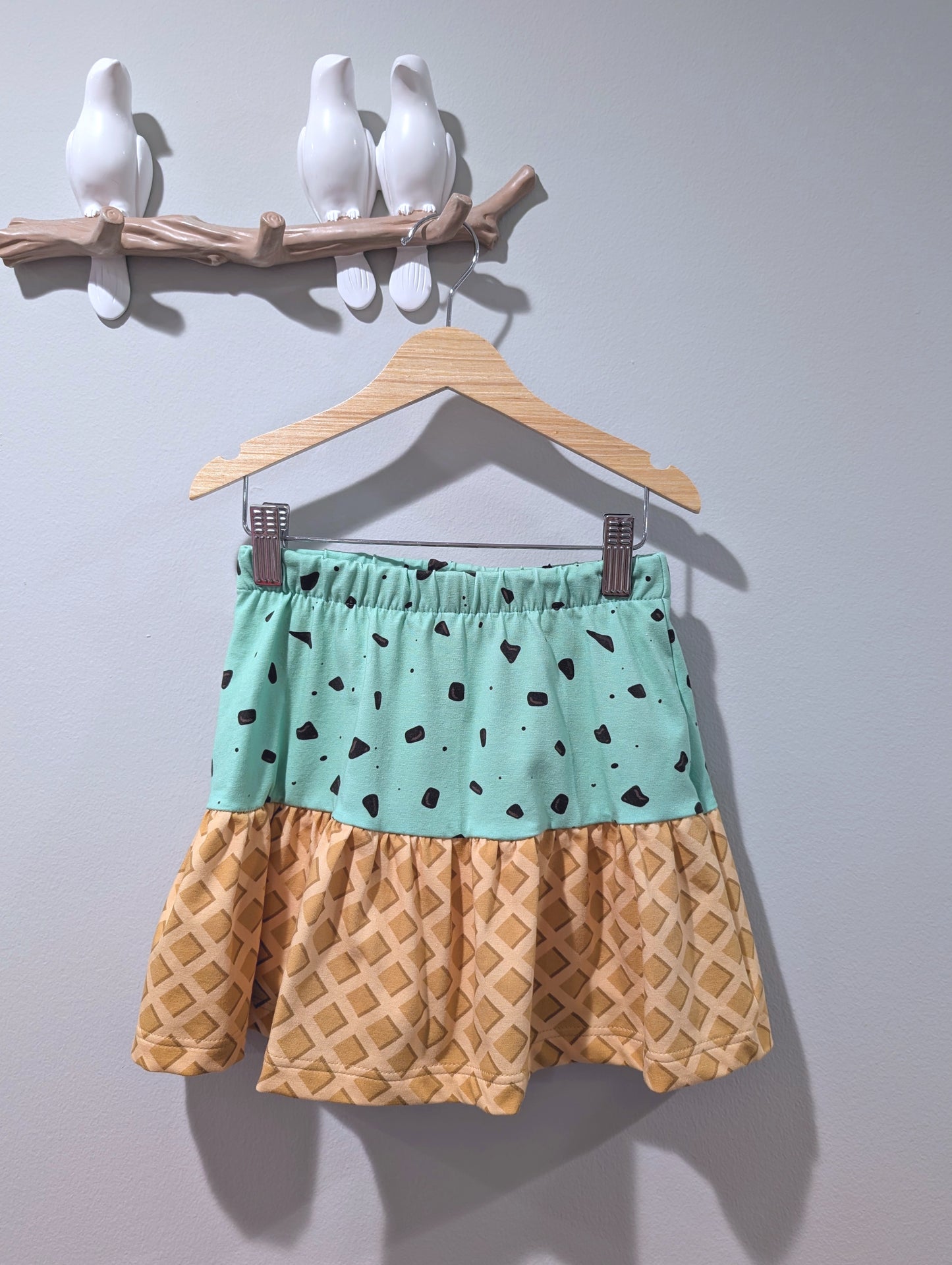 Mint Chocolate Chip Ice Cream Ruffle Skirt with Shorts 6Y