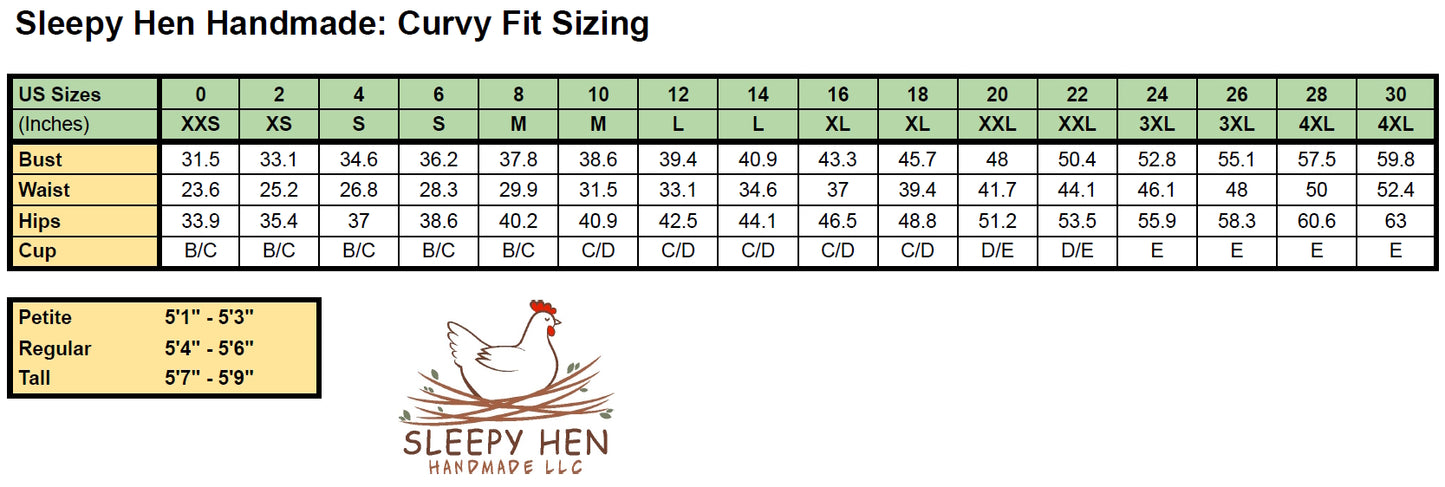 Curvy Fit Size Guide